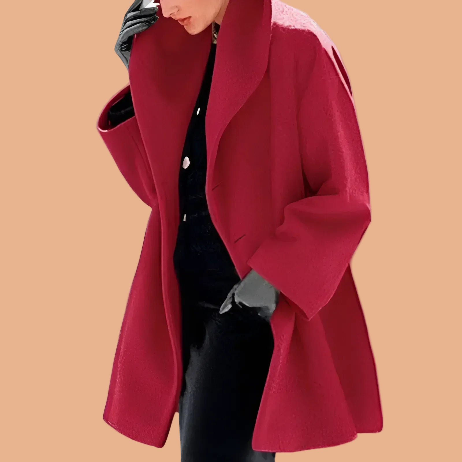 Cappotto Lungo Donna Oversize Elegante in Tessuto di Alta Qualità 1