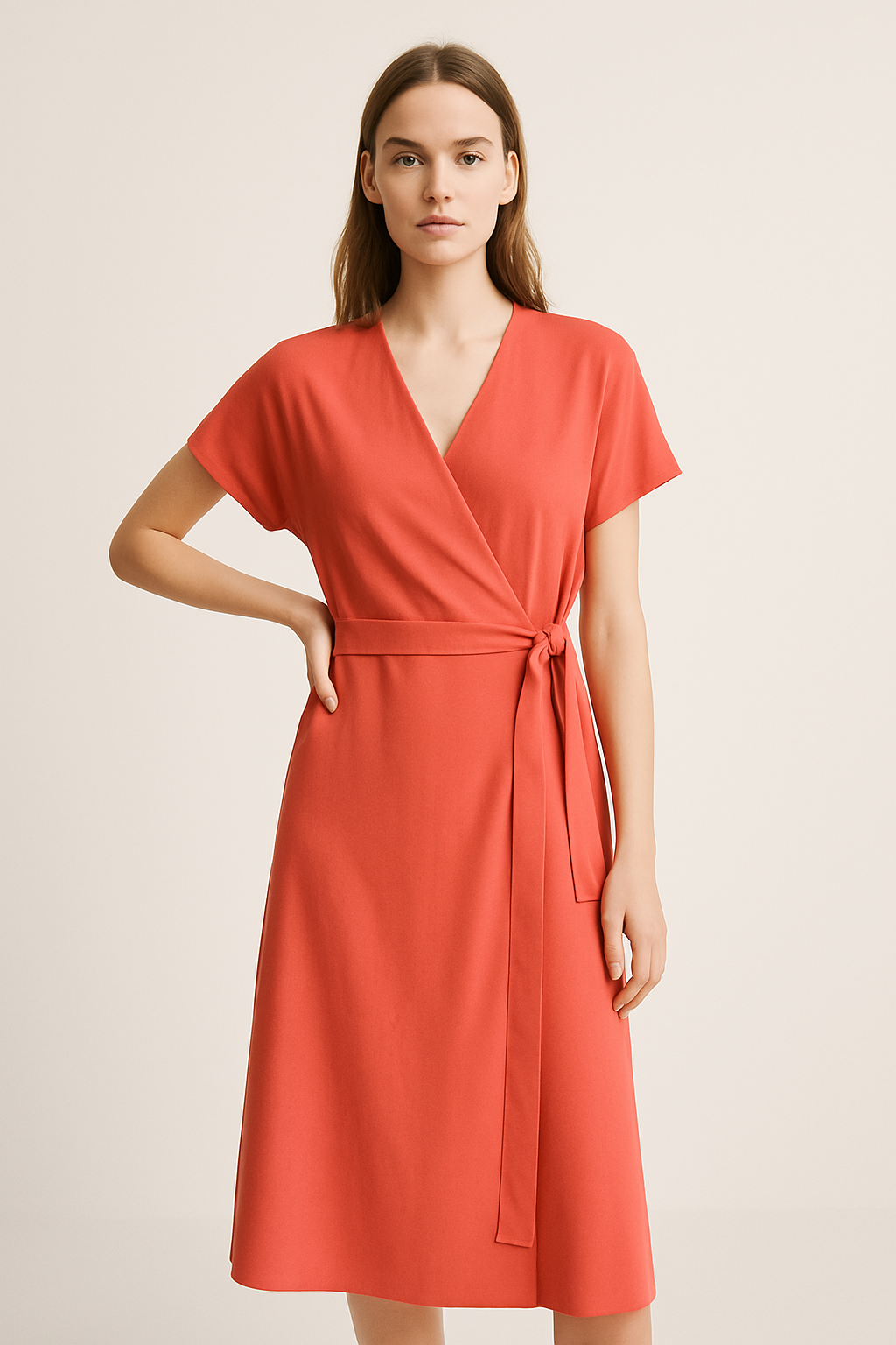 Francesca | Abito midi a portafoglio