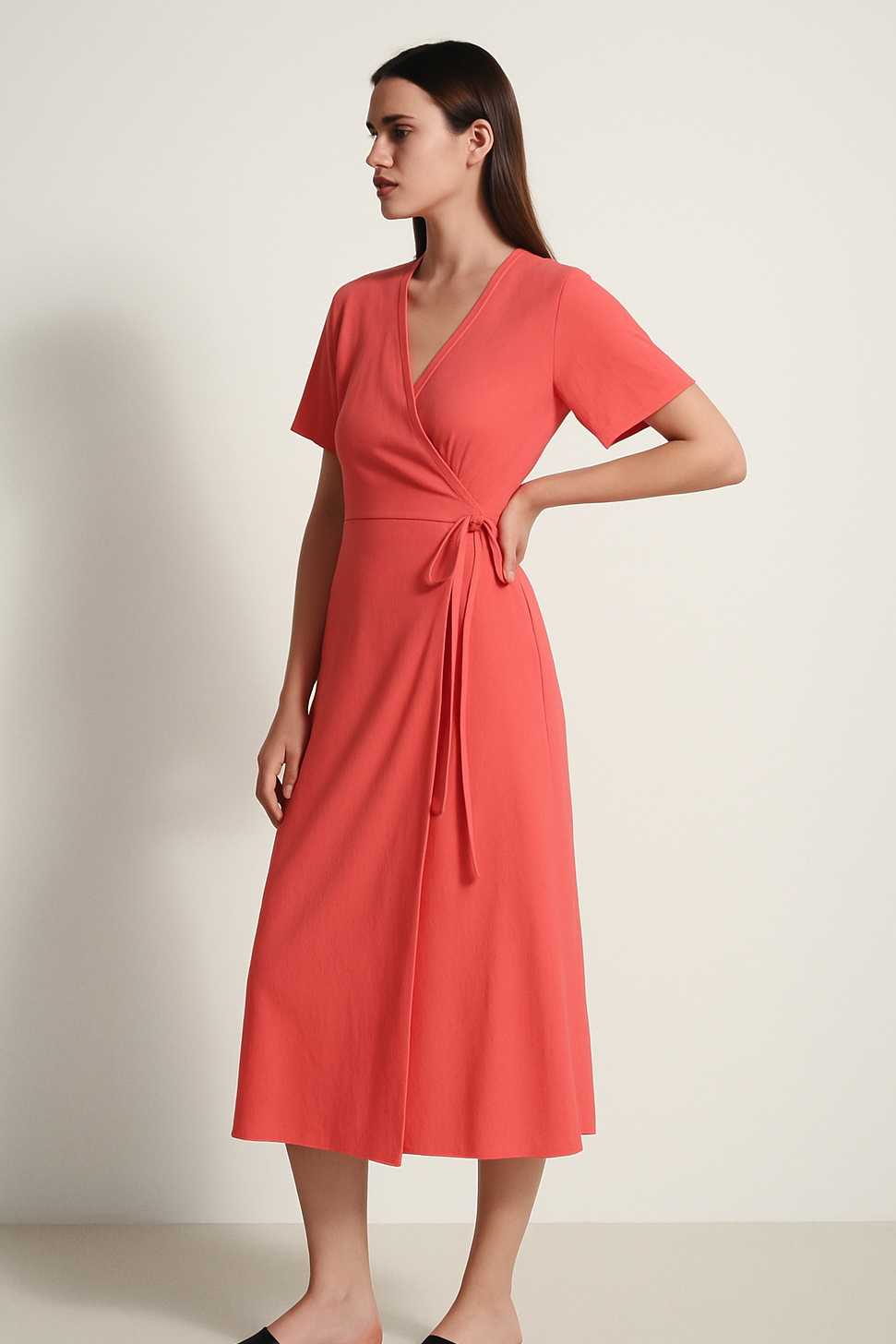 Francesca | Abito midi a portafoglio