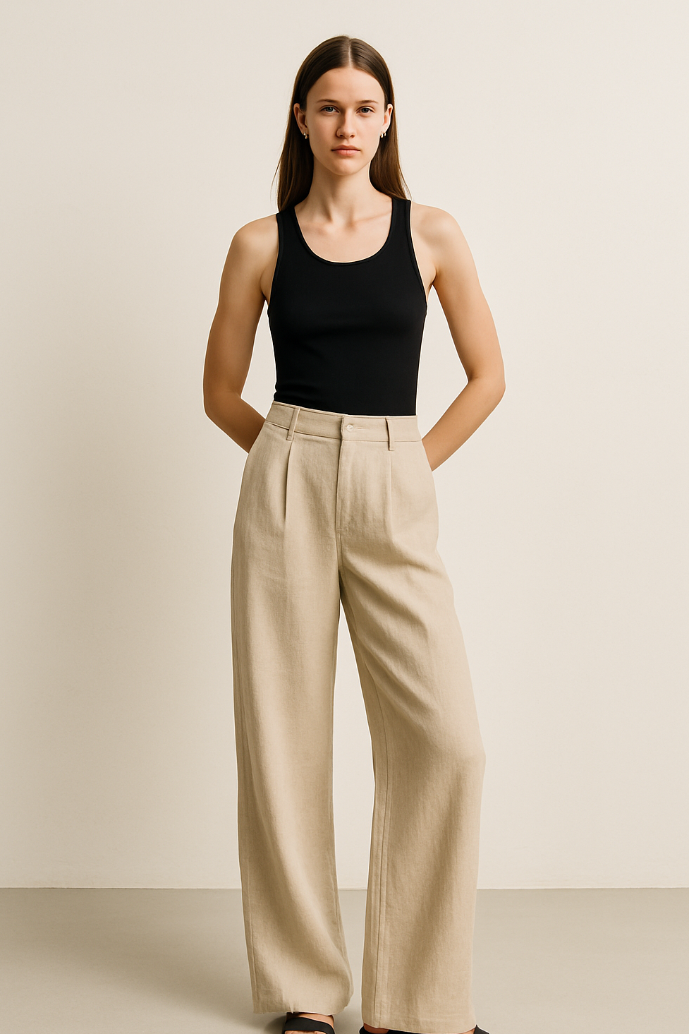 Martina | Pantaloni larghi in lino